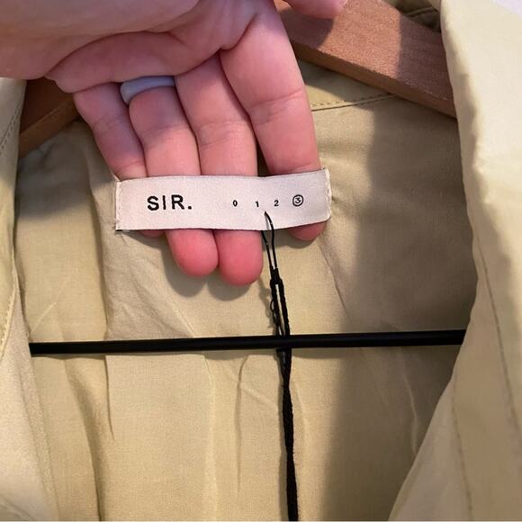 SIR. The Label Green Khaki Cotton Button Front Long Sleeve Maxi Dress Large NWT - Picture 11 of 15